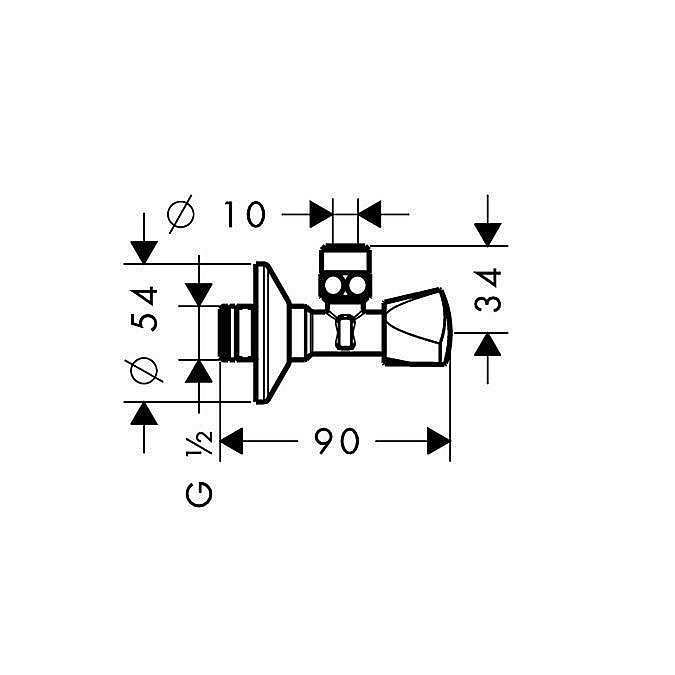 Вентиль угловой Hansgrohe Focus 13902000 купить в интернет-магазине сантехники Sanbest