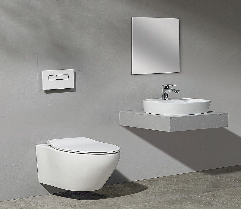 Унитаз подвесной Ceramalux CL-2101 белый, безободковый, с крышкой микролифт купить в интернет-магазине Sanbest