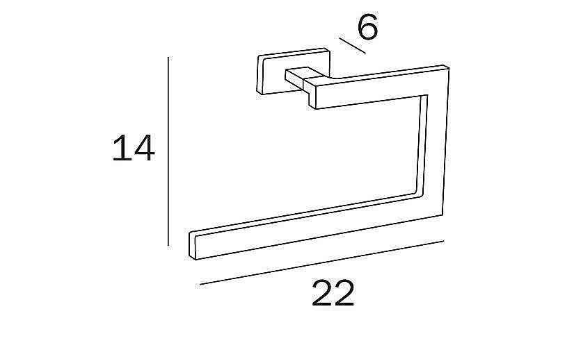 Полотенцедержатель Inda Lea A18160NE черный матовый купить в интернет-магазине сантехники Sanbest