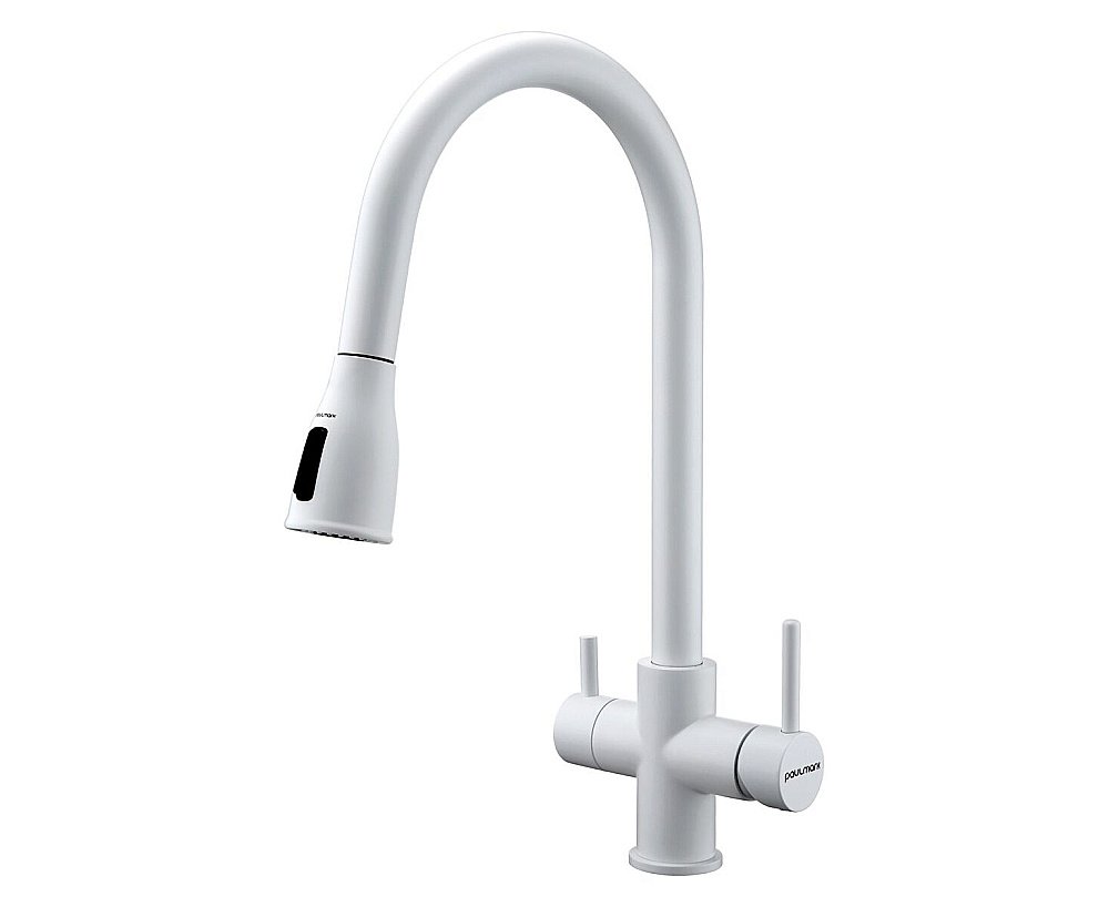 Смеситель для кухни Paulmark Lange La214212-WH белый матовый купить в интернет-магазине сантехники Sanbest