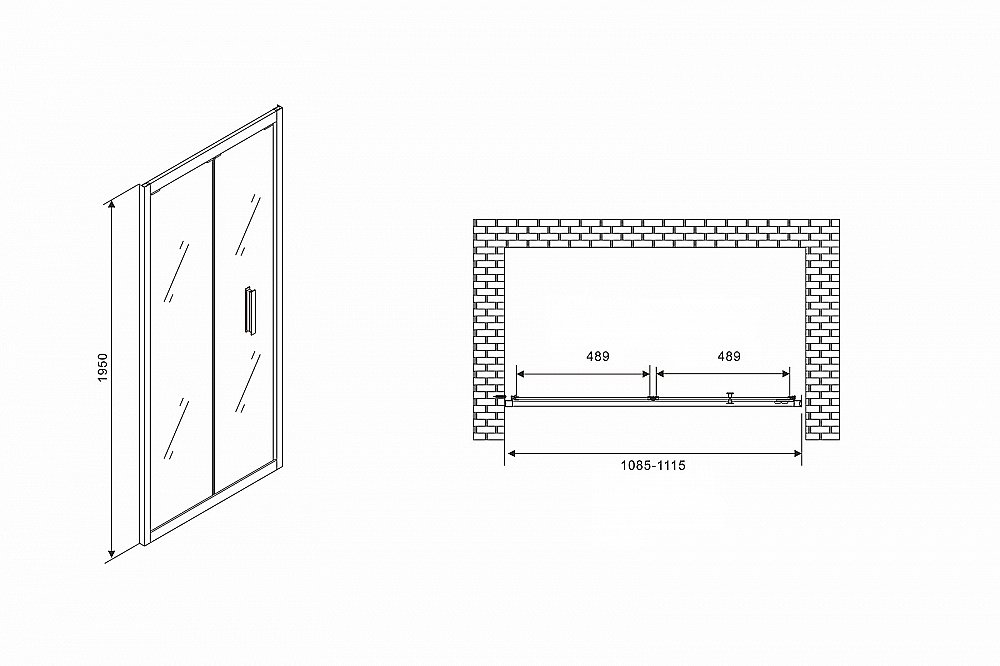 Душевая дверь ABBER Sonnenstrand 110 AG07110 стекло прозрачное/профиль хром купить в интернет-магазине Sanbest
