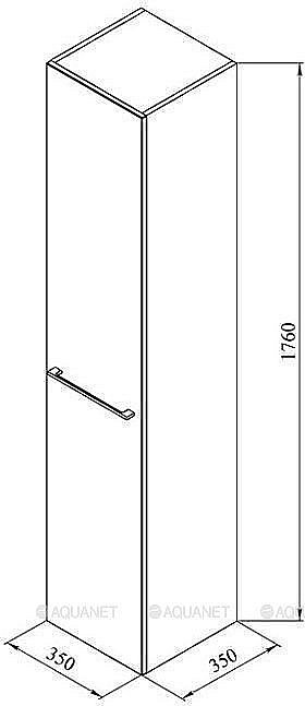 Шкаф-пенал De Aqua Тока 1 35 белый для ванной в интернет-магазине сантехники Sanbest
