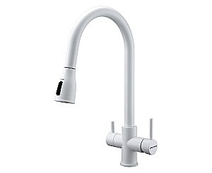 Смеситель для кухни Paulmark Lange La214212-WH белый матовый купить в интернет-магазине сантехники Sanbest