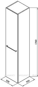 Шкаф-пенал De Aqua Тока 1 35 белый для ванной в интернет-магазине сантехники Sanbest