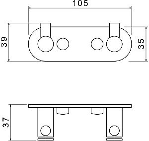 Крючок двойной Aquatek Европа AQ4102CR хром купить в интернет-магазине сантехники Sanbest