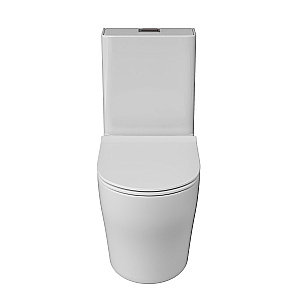 Унитаз моноблок Grossman Classic GR-4488SQ безободковый, с бачком, с крышкой микролифт, смыв торнадо, белый купить в интернет-магазине Sanbest