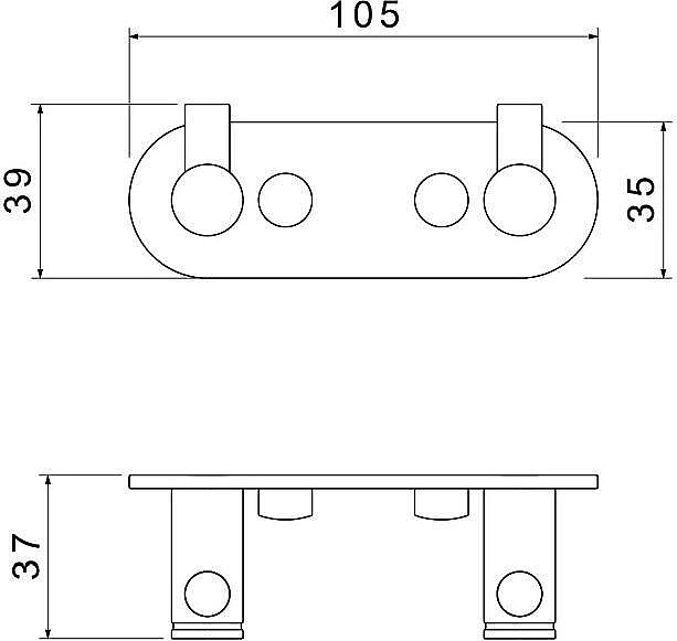 Крючок двойной Aquatek Европа AQ4102CR хром купить в интернет-магазине сантехники Sanbest