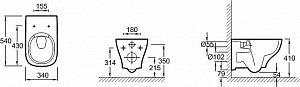 Унитаз подвесной Jacob Delafon STRUKTURA E21741RU-00 безободковый, с крышкой микролифт, с инсталляцией и кнопкой хром купить в интернет-магазине Sanbest