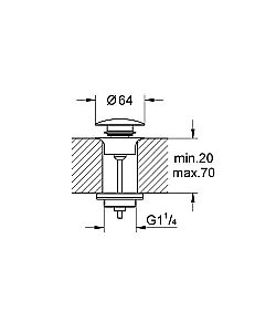 Донный клапан универсальный Grohe 65807000 купить в интернет-магазине сантехники Sanbest
