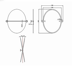 Зеркало Burlington овальное 58х65 в ванную от интернет-магазине сантехники Sanbest