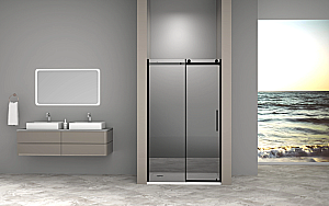 Душевая дверь Good Door Galaxy New 140 WTW-140-C-B ГЛ00042 стекло прозрачное/профиль черный купить в интернет-магазине Sanbest