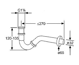 Сифон для биде Kludi 103110500 купить в интернет-магазине сантехники Sanbest