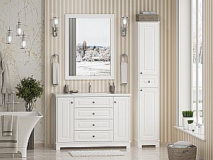 Тумба с раковиной Misty Ларго -120 П-Лар-07120-01-3Я белая матовая для ванной в интернет-магазине Sanbest