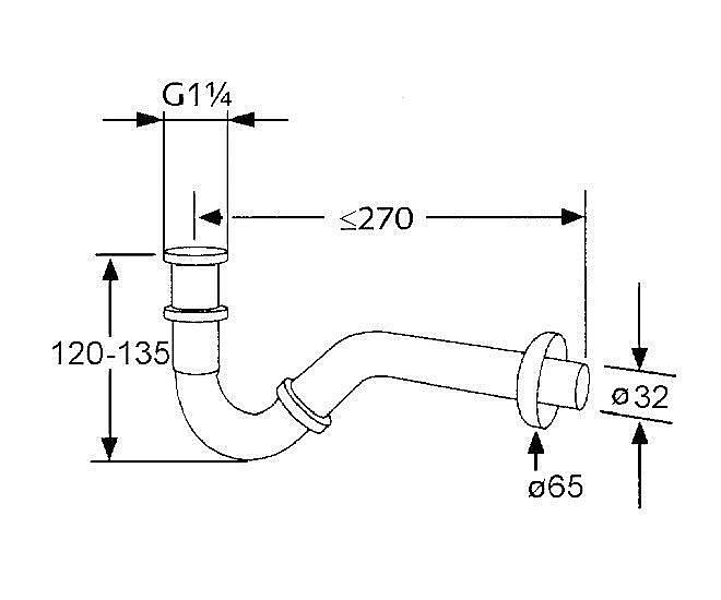 Сифон для биде Kludi 103110500 купить в интернет-магазине сантехники Sanbest