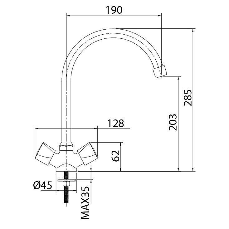 Смеситель для кухни Milardo Tring TRISB0JM05 хром купить в интернет-магазине сантехники Sanbest