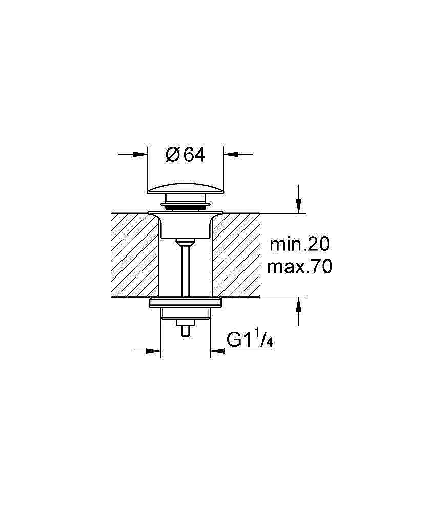 Донный клапан универсальный Grohe 65807000 купить в интернет-магазине сантехники Sanbest