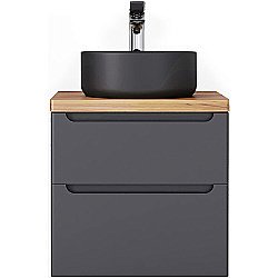 Тумба под раковину Jorno Wood 60 Wood.01.60/P/GR серая купить в интернет-магазине сантехники Sanbest