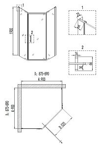 Душевой уголок Niagara Nova NG- 6605-08 90x90 купить в интернет-магазине Sanbest