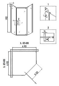 Душевой уголок Niagara Nova NG-6605-08, 90х90х190см, распашные двери, серебристый профиль купить в интернет-магазине Sanbest