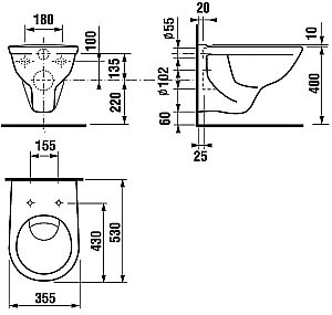 Унитаз подвесной Jika Dino 8.2137.0.000.000.3 белый купить в интернет-магазине сантехники Sanbest