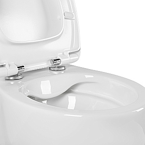 Унитаз подвесной с инсталляцией Aquatek Альтаир SET AQUATEK АЛЬТАИР cm-068 4в1 белый/кнопка хром матовый, безободковый, с крышкой микролифт купить в интернет-магазине Sanbest