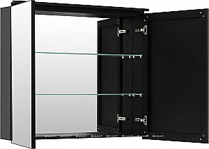 Зеркальный шкаф De Aqua Алюминиум 261760 90 черный купить в интернет-магазине сантехники Sanbest