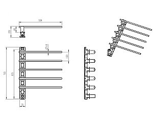Полотенцесушитель электрический встраиваемый WONZON & WOGHAND DORTMUND, Брашированный никель (WW-A365-BR) купить в интернет-магазине сантехники Sanbest