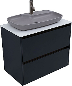 Тумба с раковиной Allen Brau Activity 80 1.34012.AM антрацит матовый/олива брашированная для ванной в интернет-магазине Sanbest