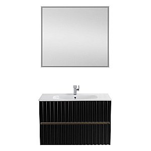 Тумба с раковиной Art&Max ELEGANT 100 черная матовая для ванной в интернет-магазине Sanbest