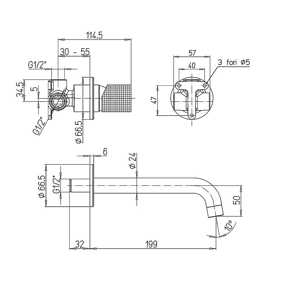 Смеситель для раковины PAINI Cox grip 7GPJ208 золото матовое купить в интернет-магазине сантехники Sanbest