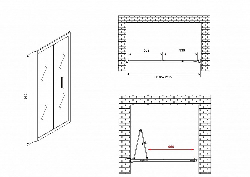 Душевая дверь Abber SONNENSTRAND 120 AG07120B черная/прозрачная купить в интернет-магазине Sanbest