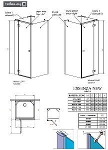 Душевой уголок Radaway Essenza New KDJ+S 90х90 купить в интернет-магазине Sanbest