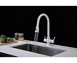 Смеситель для кухни Paulmark Lange La214212-WH белый матовый купить в интернет-магазине сантехники Sanbest