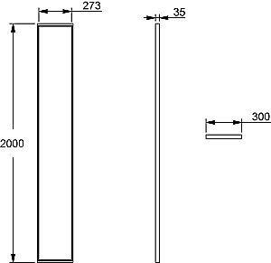 Душевое ограждение Jacob Delafon Nouvelle Vague 90 боковая стенка 30 зеркальное/черный купить в интернет-магазине Sanbest