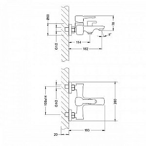 Смеситель для ванны Lemark Evitta LM0514C купить в интернет-магазине сантехники Sanbest