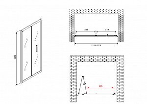 Душевая дверь Abber SONNENSTRAND 120 AG07120B черная/прозрачная купить в интернет-магазине Sanbest
