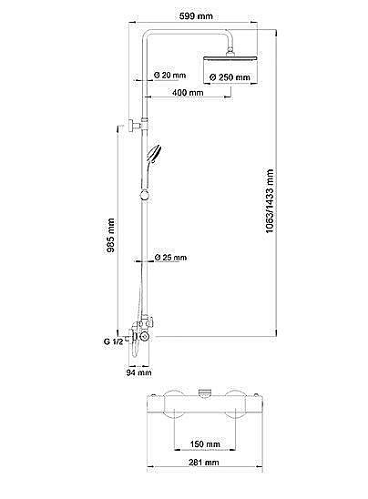 Душевая система WasserKRAFT A13302 Thermo купить в интернет-магазине сантехники Sanbest