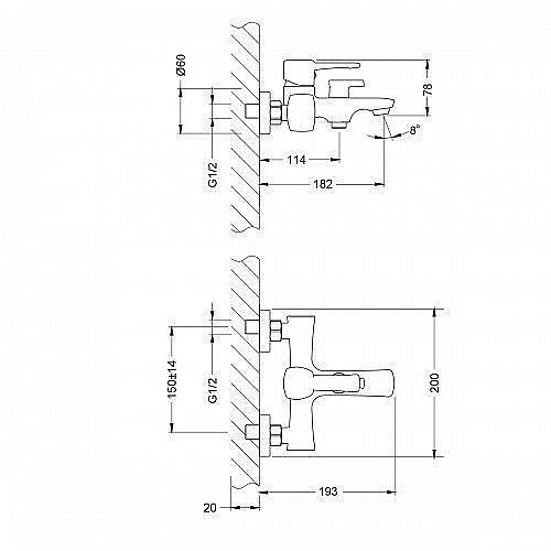 Смеситель для ванны Lemark Evitta LM0514C купить в интернет-магазине сантехники Sanbest