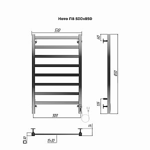 Полотенцесушитель электрический Terminus Ното П8 500х850 купить в интернет-магазине сантехники Sanbest