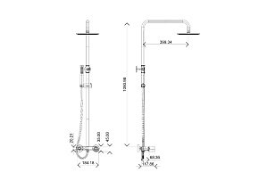 Душевая система Boheme STICK BLACK DIAMOND CHROME 128-BCR черный/хром купить в интернет-магазине сантехники Sanbest