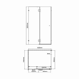 Душевая дверь WasserKRAFT Paar 88H 88H05-TG 120 профиль розовое золото/стекло тонированное купить в интернет-магазине Sanbest