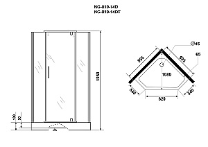 Душевой уголок с поддоном Niagara Eco NG-010-14D 100х100 стекло прозрачное/профиль хром купить в интернет-магазине Sanbest