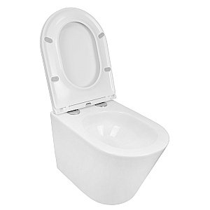 Унитаз подвесной Azario Teramo AZ-0053-UQ3 с инсталляцией Loranto безободковый, смыв торнадо, с сиденьем микролифт, белый купить в интернет-магазине Sanbest