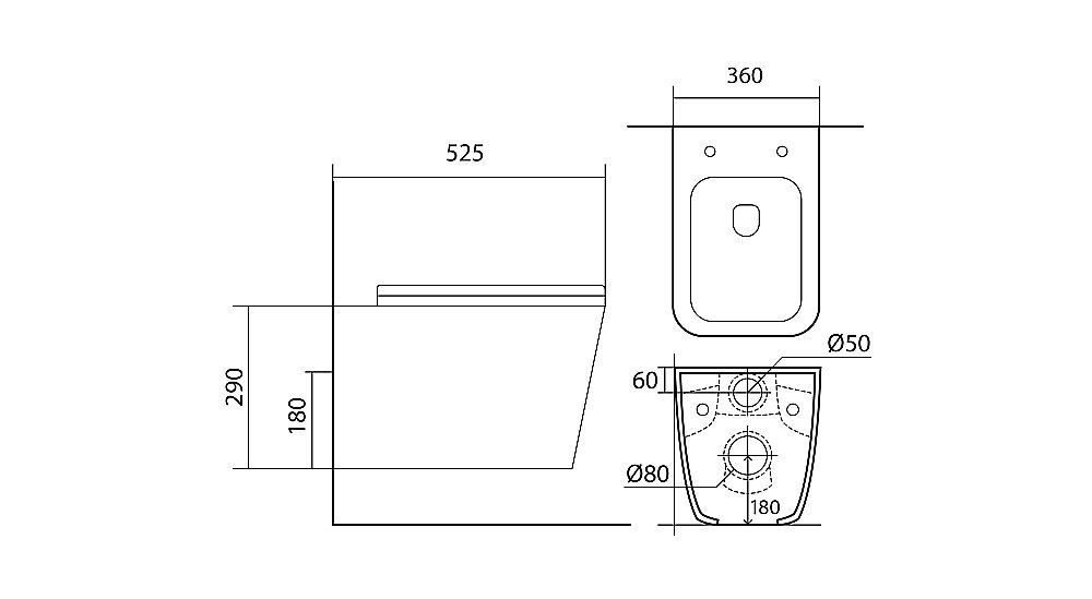 Унитаз подвесной Aquatek Либра New AQ0530N-00 белый, с крышкой микролифт, безободковый купить в интернет-магазине Sanbest