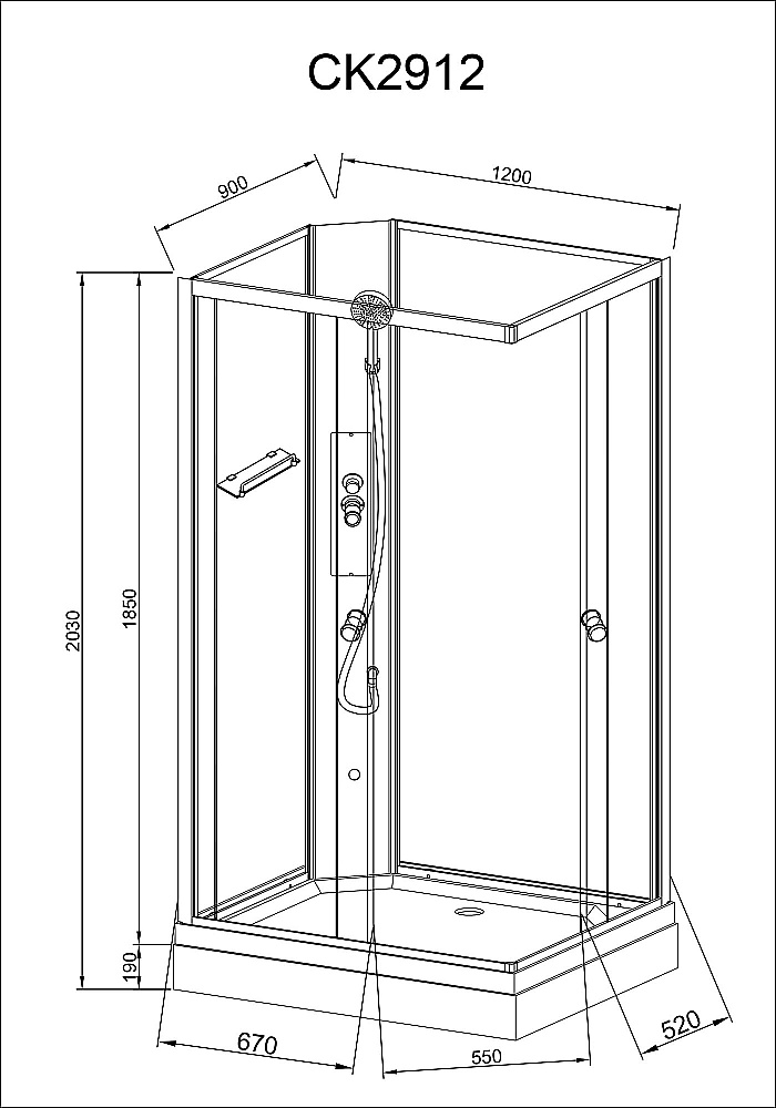 Душевая кабина AvaCan CK Серия CK2912N 120х90 без крыши купить в интернет-магазине Sanbest