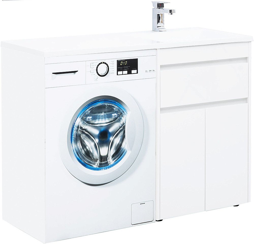 Тумба с раковиной Aquanet Токио 237745 120 белый для ванной в интернет-магазине Sanbest