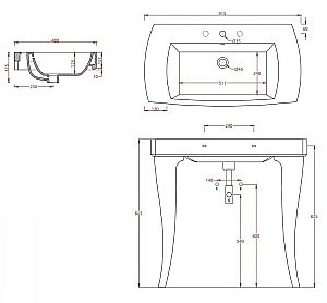Консоль с раковиной ARTCERAM Jazz JZL001 01 00*1 для ванной в интернет-магазине сантехники Sanbest
