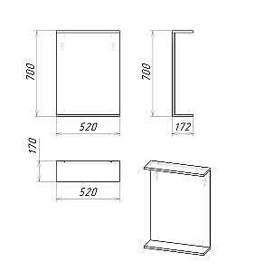 Зеркало Grossman КРИТ-ЭКО 205002 52 белый в ванную от интернет-магазине сантехники Sanbest