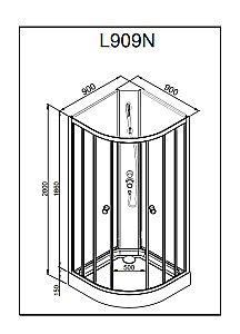 Душевая кабина DTO L 909NGM+VST 90х90 стекло матовое с рисунком/профиль хром купить в интернет-магазине Sanbest
