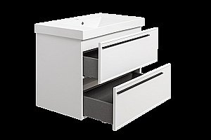 Тумба с раковиной La Fenice Elba Twin 80 бежевая матовая для ванной в интернет-магазине Sanbest